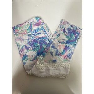 NWT TheFreeYoga Fun Swirls Open Holes Capri Pants Workout Running Womens SZ L